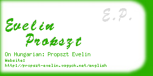 evelin propszt business card